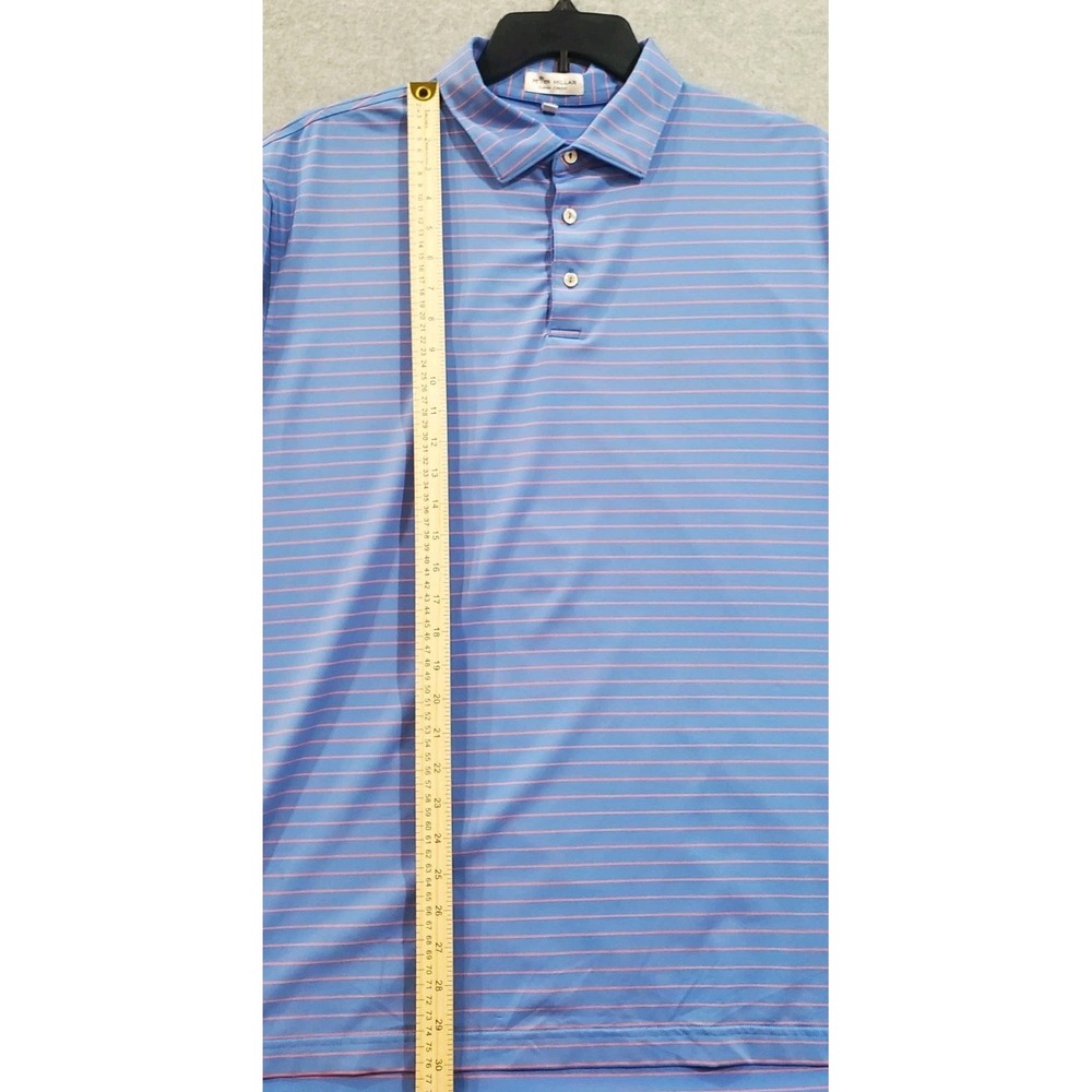 Peter Millar Halifax Stripe Stretch Polo Summer Comfort XL Blue Pink‎ - Picture 3 of 7